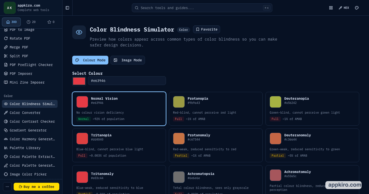 Color Blindness Simulator for Accessibility | appkiro.com
