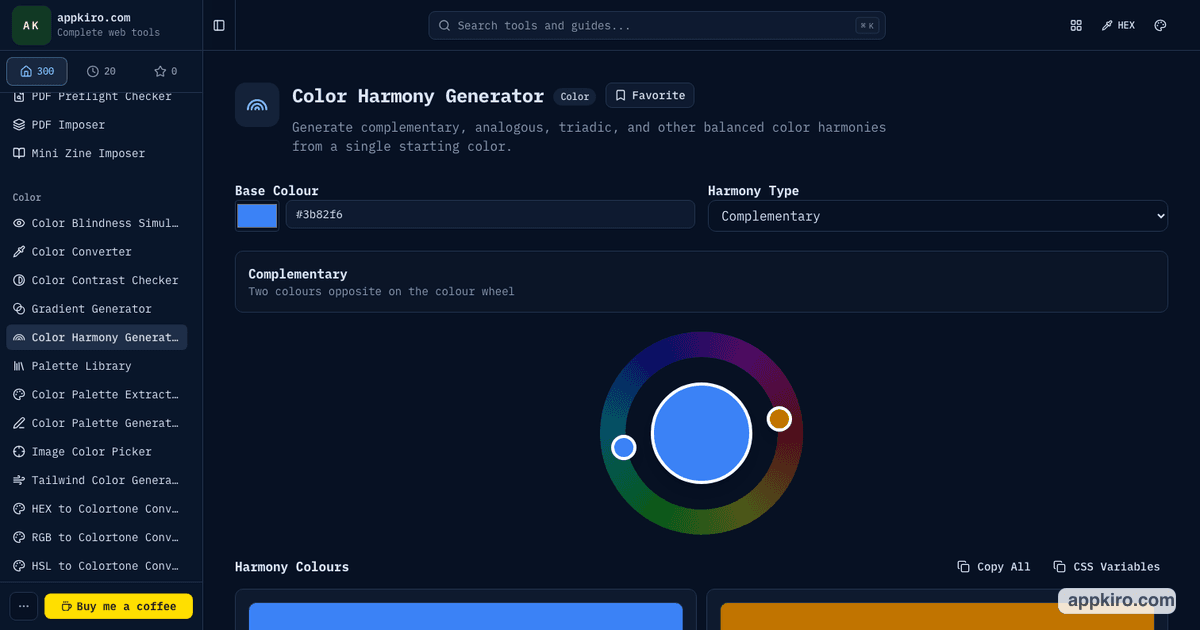 Color Harmony Generator for UI and Brand | appkiro.com