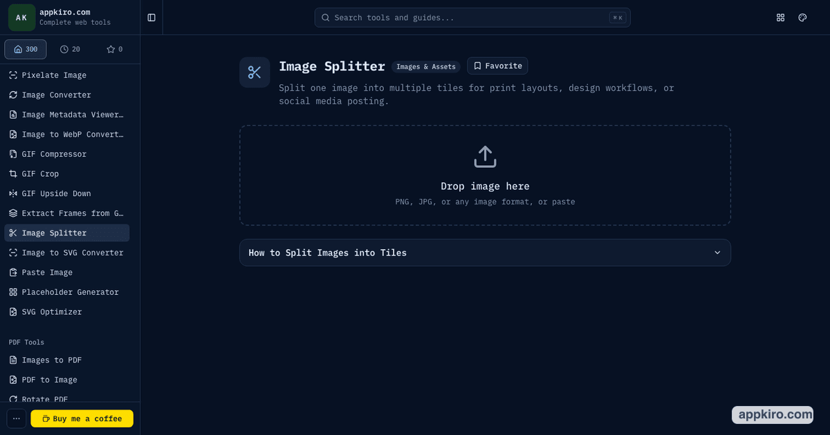 Image Splitter Online for Tiles, Grids and Social Posts | appkiro.com