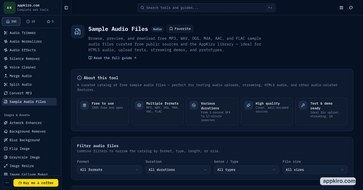 Free Sample Audio Files (MP3, WAV, OGG, M4A) for Demos and Tests ...